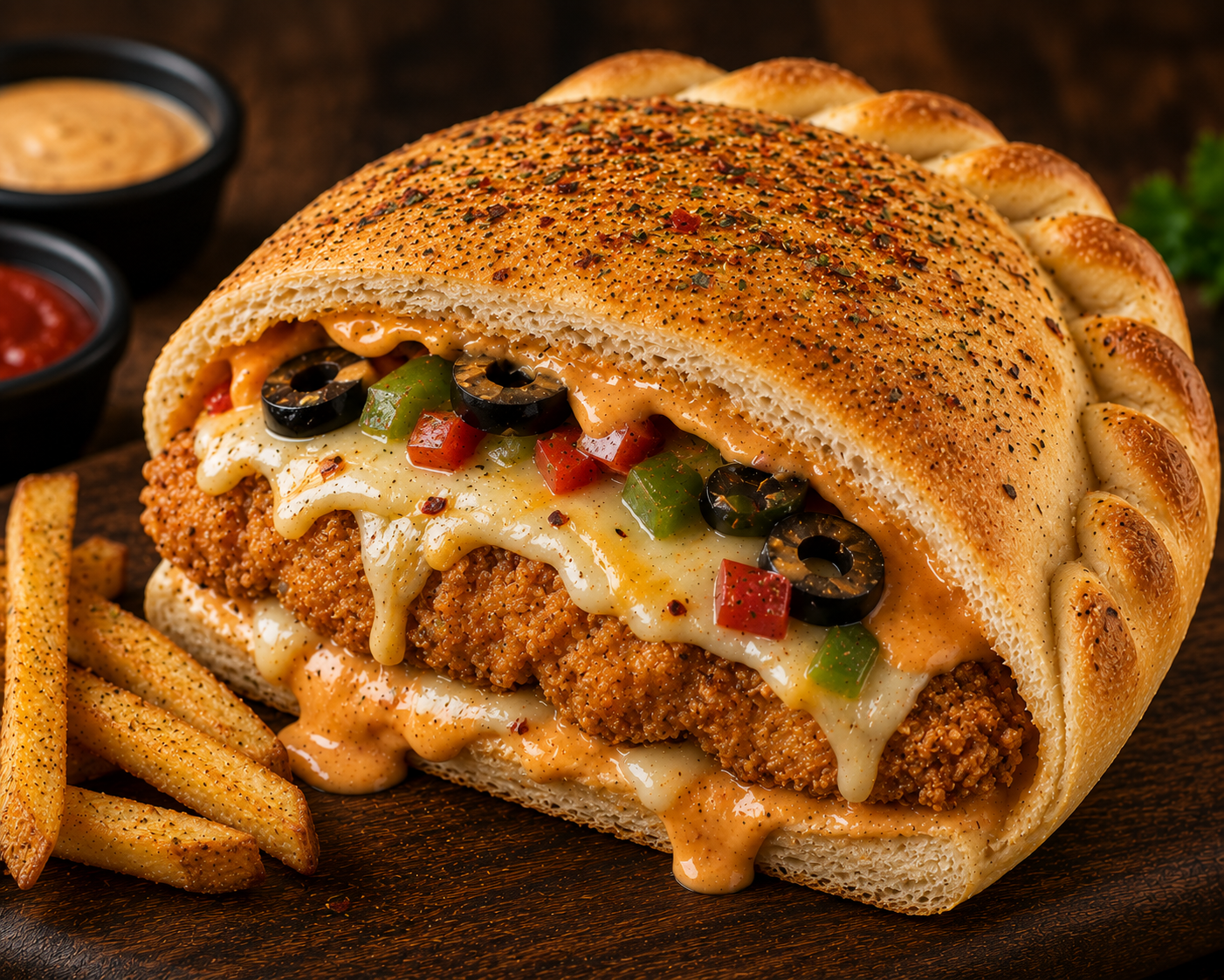 Calzone Crunch Burger