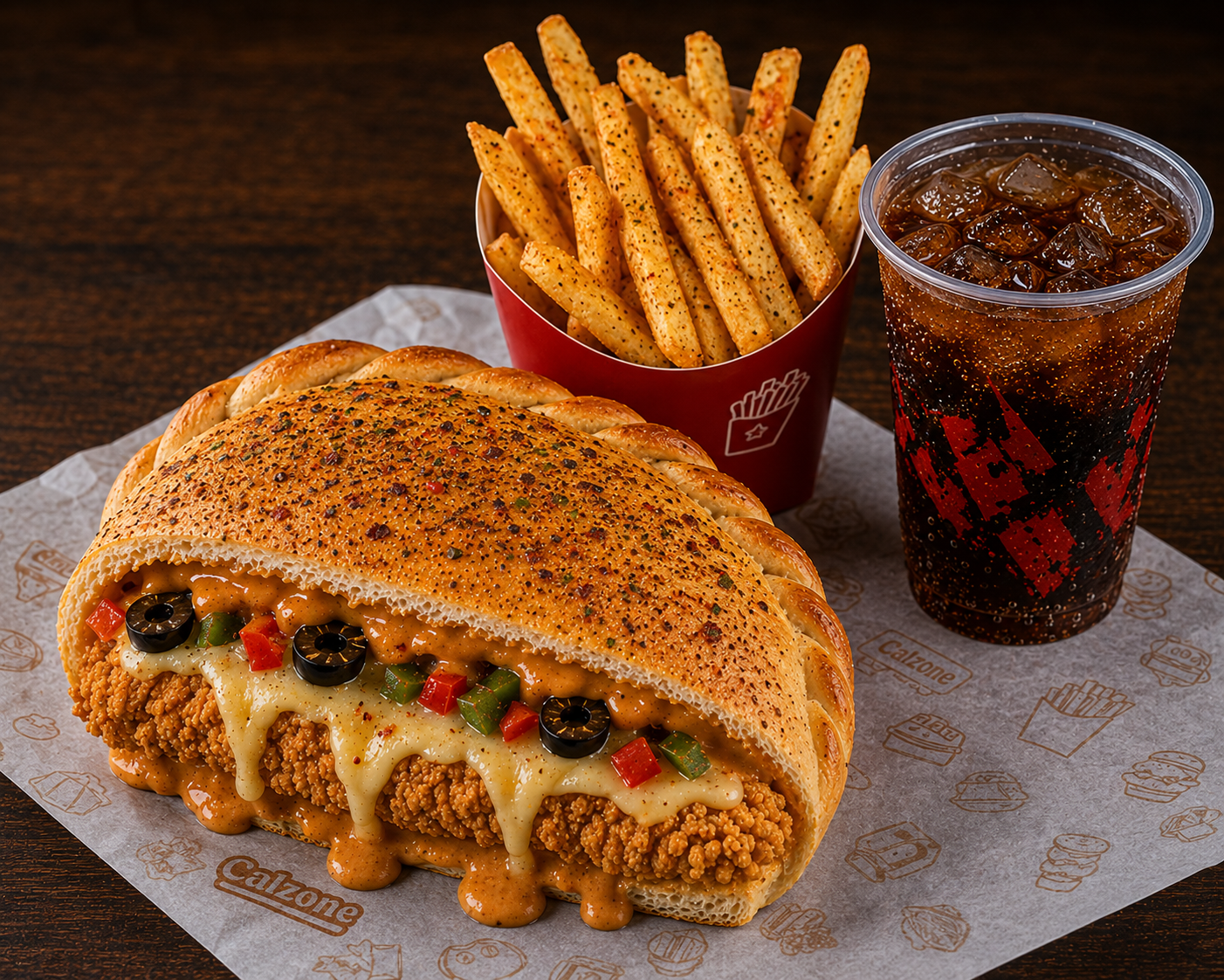 1 Calzone Zinger, Fries & Small Drink
